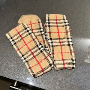 Burberry tube socks (worn one time) cleaned gently after wearing.